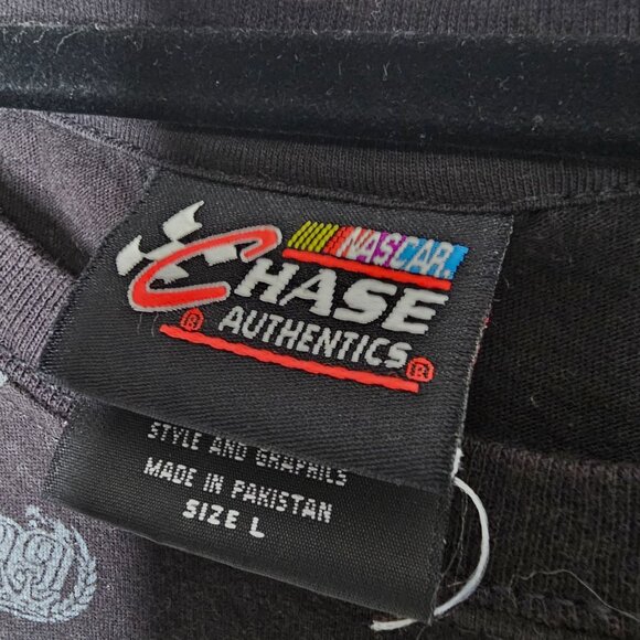 Y2k Nascar Chase Authentics Size Large Black Short Sleeve Baby Tee 99 Edwards - Picture 4 of 6
